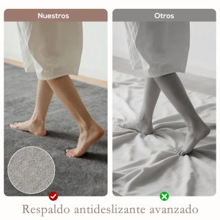 Alfombra Suave 230x160cm Antideslizante Gris