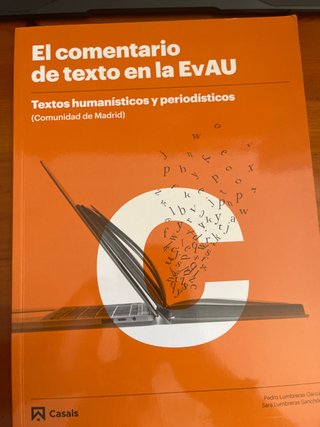 El comentario de texto en la EvAU. Textos human...
