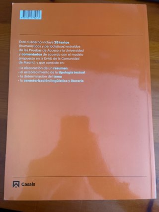 El comentario de texto en la EvAU. Textos human...
