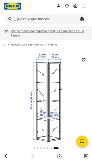 Vitrina de cristal y metal Ikea