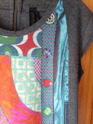 Vestido Desigual Patchwork Multicolor