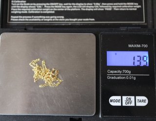 Cadena de oro de 18k. Peso: 1.39 gr.