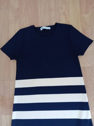 Vestido Zara Rayas Azul y Blanco