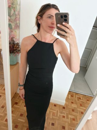 Vestido Sfera Negro Cuello Halter Con Etiquetas