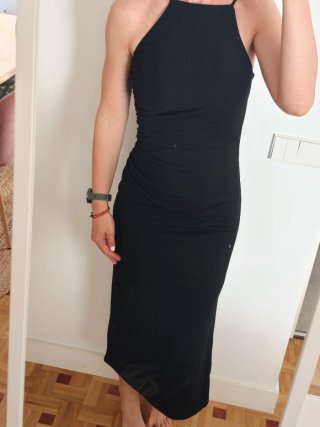 Vestido Sfera Negro Cuello Halter Con Etiquetas