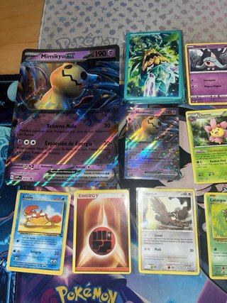 Lote cartas Pokémon TCG y fundas