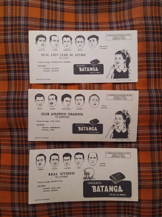 9 Cromos Fútbol 1953-54 Chocolates Batanga