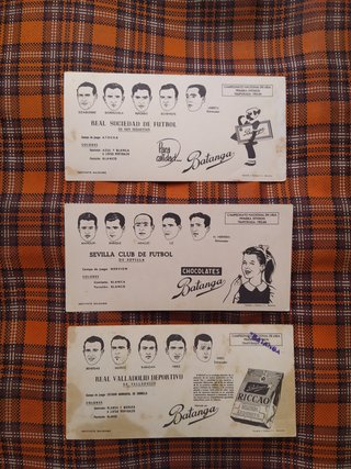 9 Cromos Fútbol 1953-54 Chocolates Batanga