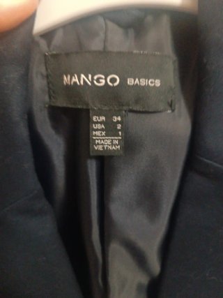 Americana Mango Azul Mujer