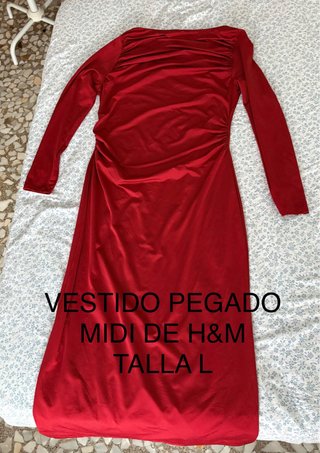 Vestido H&M Midi Rojo Talla L