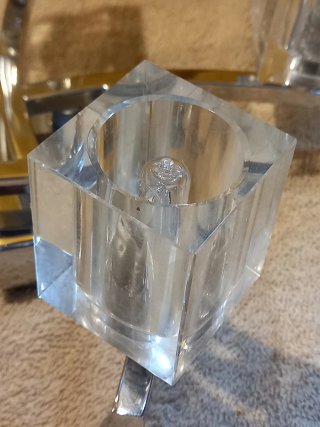 Lámpara de techo metal y cristal tallado