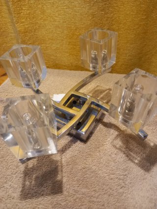 Lámpara de techo metal y cristal tallado