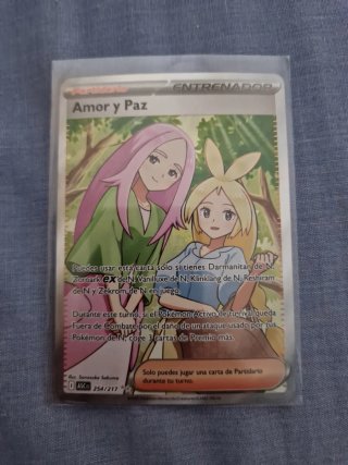 Carta Pokémon Amor y Paz Entrenador
