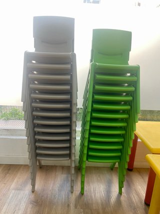 Sillas infantiles de ludoteca verdes (pack)