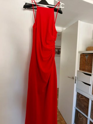 Vestido Sfera Rojo Cuello Halter Talla S