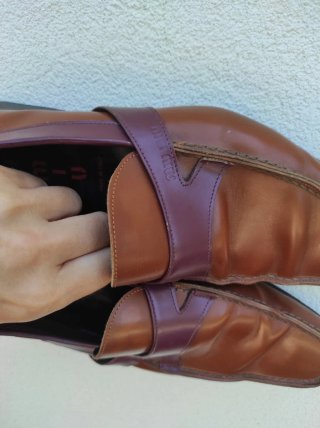 Miu Miu Scarpe Uomo Pelle Marrone Viola 43