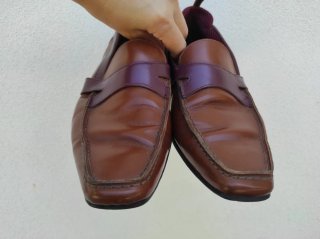 Miu Miu Scarpe Uomo Pelle Marrone Viola 43