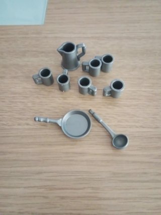 Playmobil Accesorios Cocina Tazas Sartén Jarra