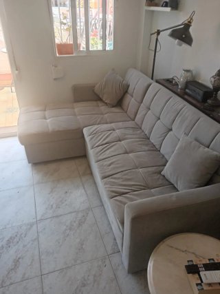 Sofá cama con arcón gris