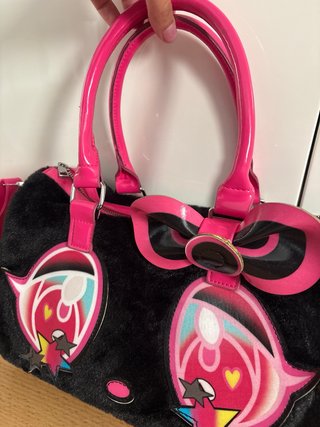 Bolso Cartera Negro y Rosa