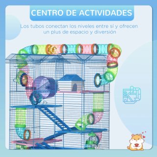 Jaula para hámster PawHut con túneles y niveles