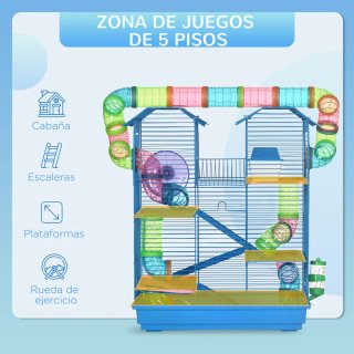 Jaula para hámster PawHut con túneles y niveles