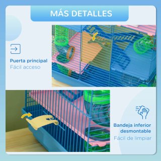 Jaula para hámster PawHut con túneles y niveles