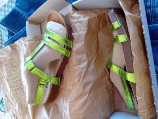 Sandalias Art Verde Lima Piel Talla 38