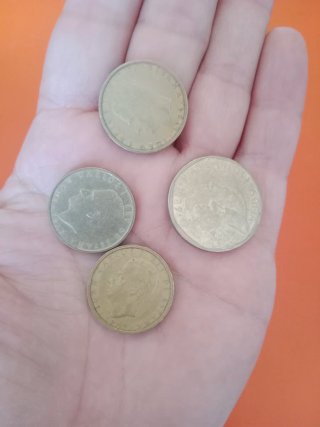 Lote 4 monedas antiguas pesetas España