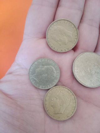 Lote 4 monedas antiguas pesetas España