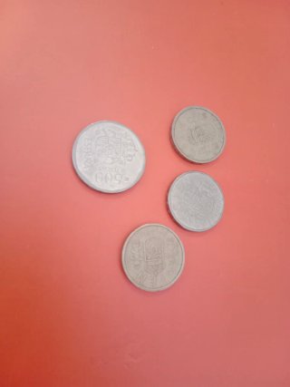 Lote 4 monedas antiguas pesetas España