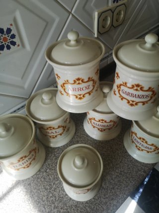 Set Frascos Vintage Cerámica Cocina