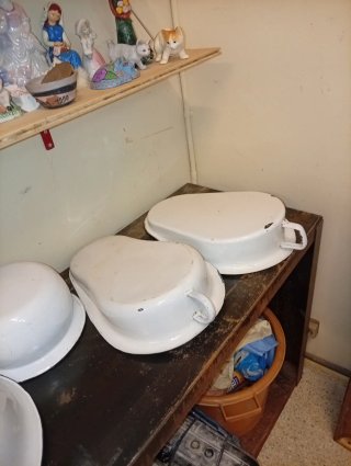 Lote de 4 piezas de loza esmaltada