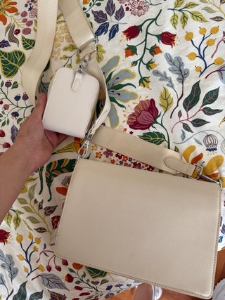 Borsa a tracolla Prada Beige/Bianco