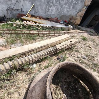 Husillo de lagar antiguo de madera