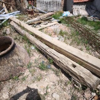 Husillo de lagar antiguo de madera