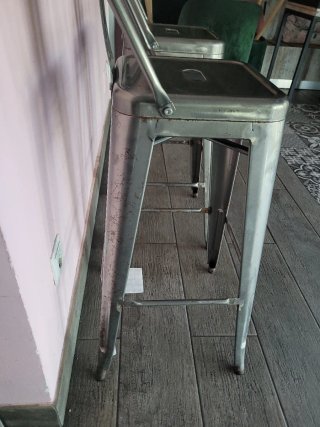 2 Sillas Altas Metálicas Estilo Industrial