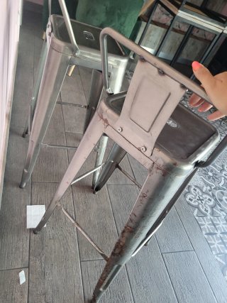 2 Sillas Altas Metálicas Estilo Industrial