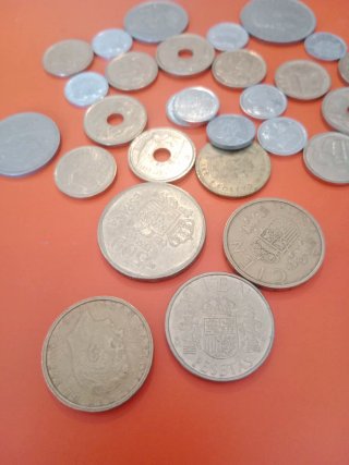 Lote de monedas antiguas pesetas españolas