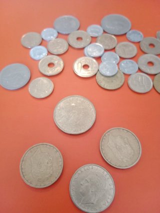 Lote de monedas antiguas pesetas españolas