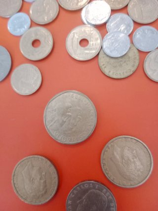 Lote de monedas antiguas pesetas españolas