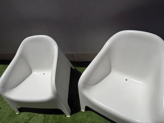 Sillones de exterior blancos de plástico
