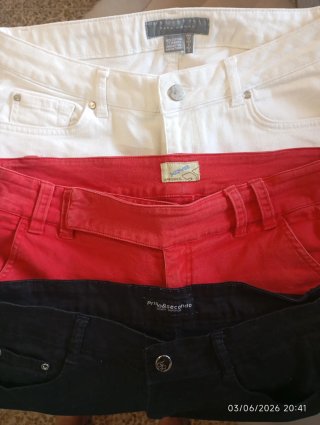 Pantalones Verano Negro, Rojo y Blanco