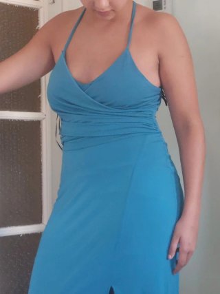 Vestido largo fiesta verde azulado talla 42