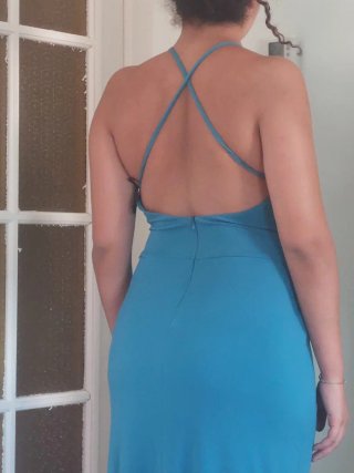 Vestido largo fiesta verde azulado talla 42