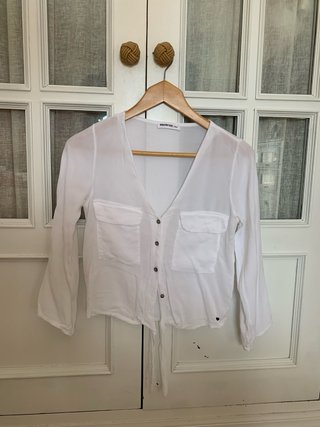 Blusa Blanca Brownie Manga Larga