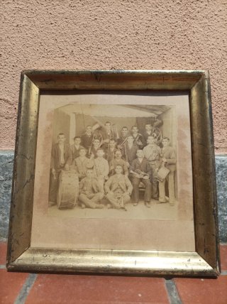 Quadro con banda musicale antica