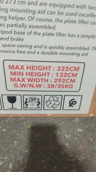 Elevador de placas de Pladur