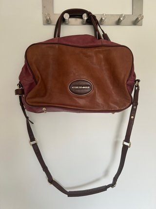 Bolso Adolfo Dominguez Bicolor Marrón y Morado