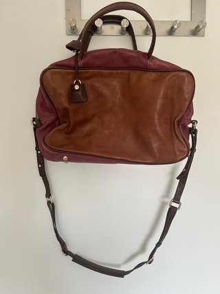 Bolso Adolfo Dominguez Bicolor Marrón y Morado